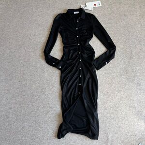 Chic Black Button-Up Maxi Dress